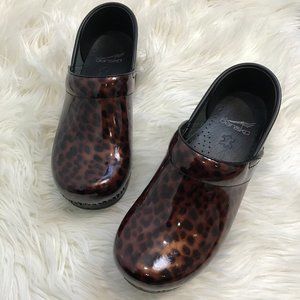 Dansko Professional Brown patent Leopard Print 36
